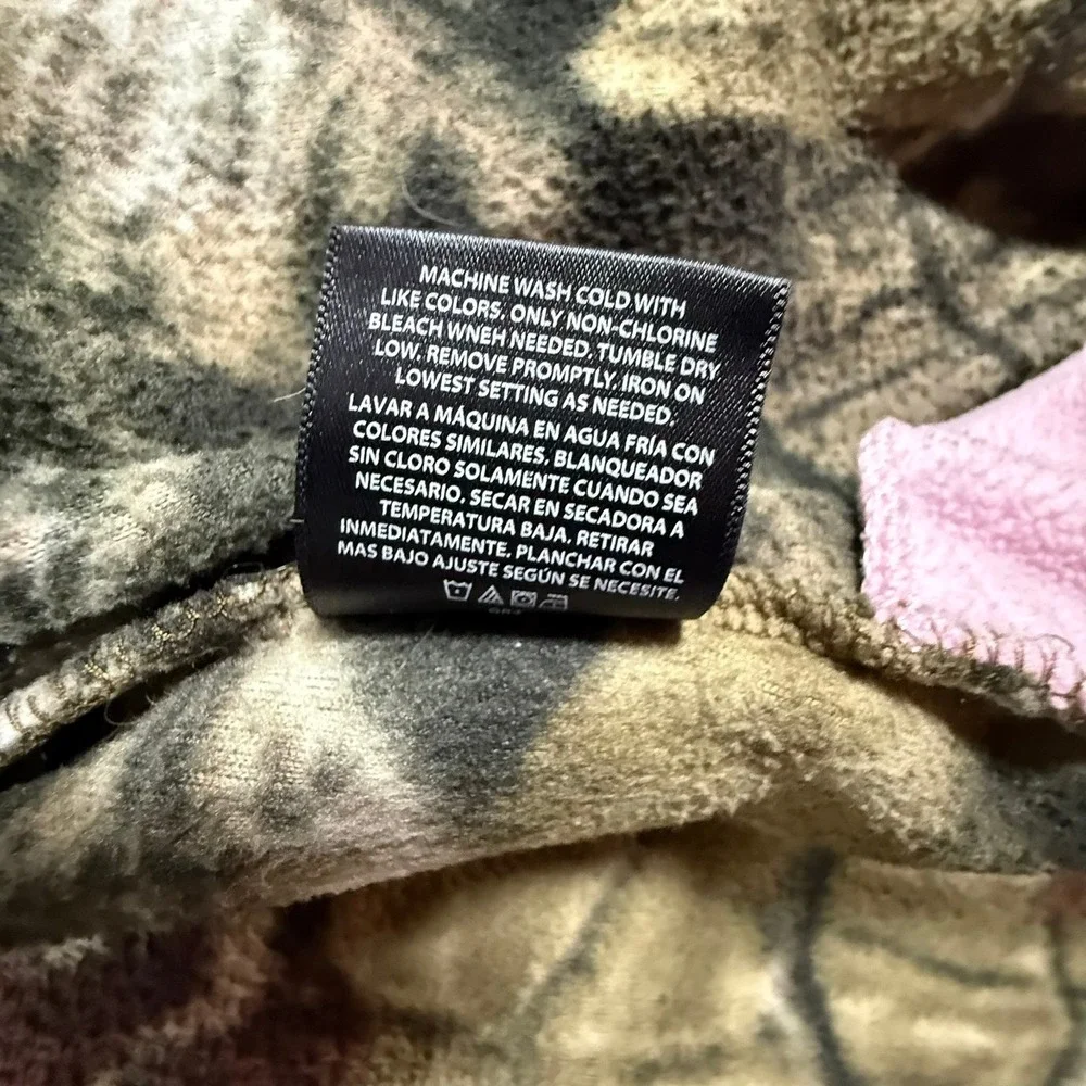 Mossy Oak Break-Up Infinity Fleece Jacket XL 16-18 Pink Trim Full Zip Camo